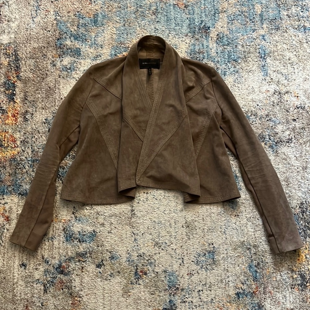 BCBG Maxazria Suede Cropped Jacket - size XS